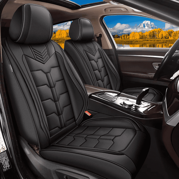 AOMSAZTO Car Seat Covers Fit fo Chevrolet Chevy Cobalt 2005-2010 Full Set Faux Leather Seat Cover 2 Rows 5 Seats Waterproof Seat Cushion Protector (Black)