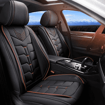 AOMSAZTO Car Seat Covers Fit fo Nissan Maxima 2011-2025 Full Set Faux Leather Seat Cover 2 Rows 5 Seats Waterproof Seat Cushion Protector (Black & Red Line)