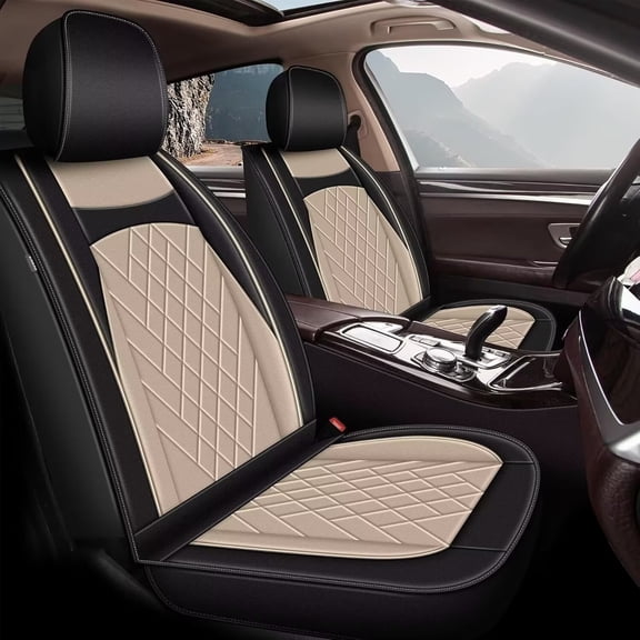 DIKSOAKR Car Seat Covers Front Fit for Ford C-Max Energi 2013-2018: Auto Interior Accessories, Ice Silk - Faux Leather Breathable Vehical Car Seat Protector(Black)