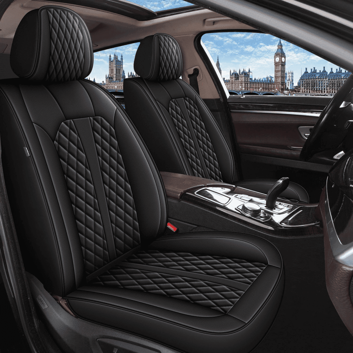 DIKSOAKR Car Seat Covers Full Set Fit for Honda CR-V 2015-2025: 5 Seat Auto Interior Accessories, Faux Leather Waterproof Car Seat Cushions Vehical Cover (Black)