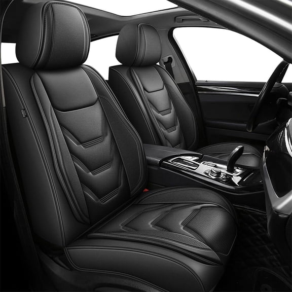 DIKSOAKR Car Seat Covers Full Set Fit for Infiniti QX60 2014-2020: 5 Seat Auto Interior Accessories, Faux Leather Waterproof Car Seat Cushions Vehical Cover (Black)
