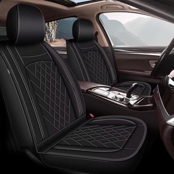 DIKSOAKR Car Seat Covers Full Set Fit for Mazda CX-7 2007-2012: 5 Seat Auto Interior Accessories, Ice Silk - Faux Leather Breathable Vehical Car Seat Protector(Black)