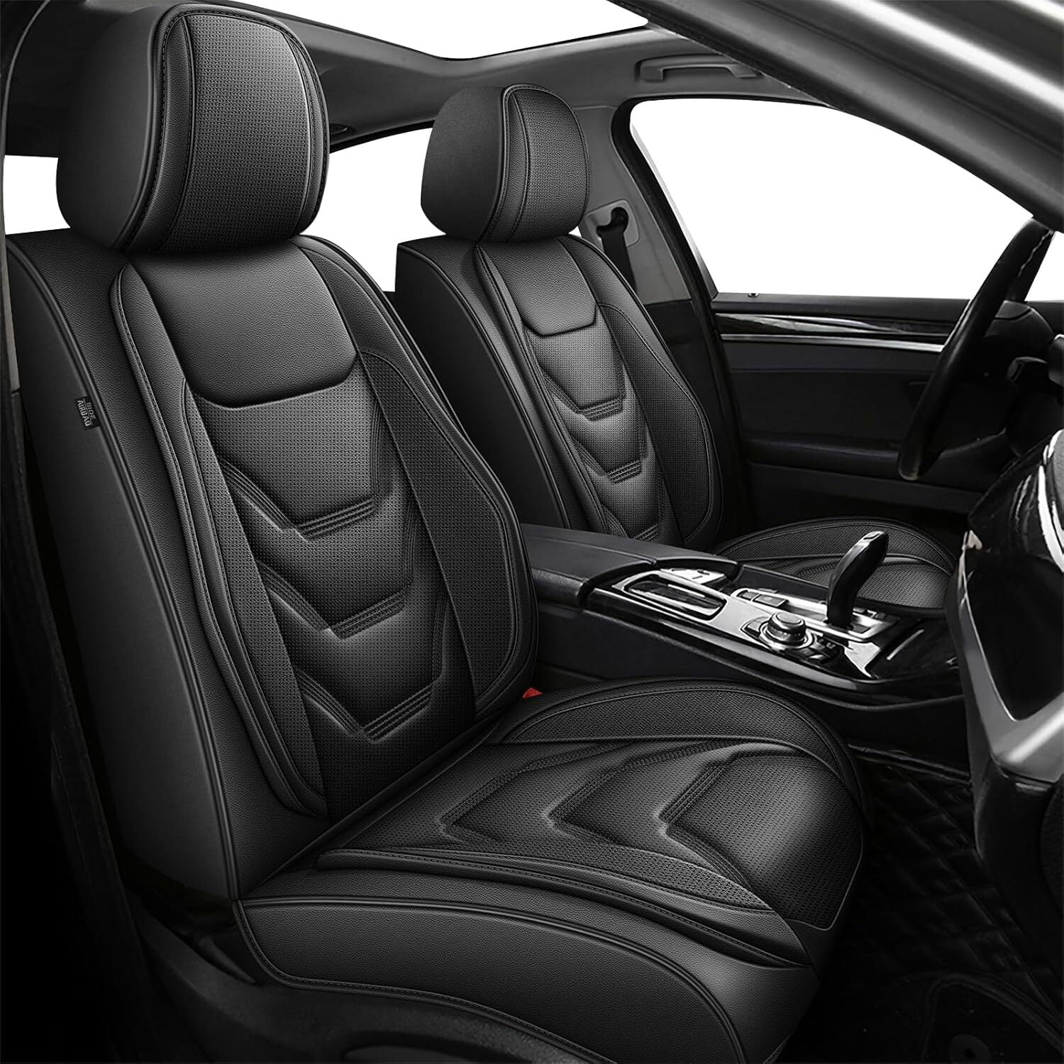 DIKSOAKR Car Seat Covers Full Set Fit for Toyota Tacoma 2016-2024: 5 Seat Auto Interior Accessories, Faux Leather Waterproof Car Seat Cushions Vehical Cover (Black)