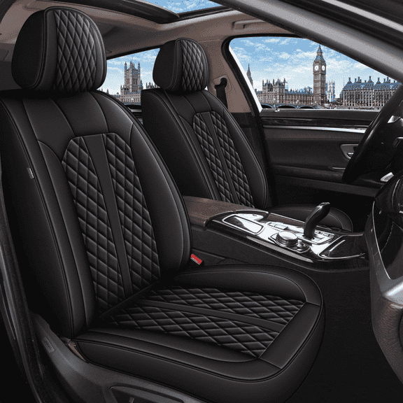 DIKSOAKR Car Seat Covers Full Set Fit for Volkswagen Passat 1999-2023: 5 Seat Auto Interior Accessories, Faux Leather Waterproof Car Seat Cushions Vehical Cover (Black)