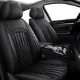 thumbnail image 1 of DIKSOAKR Car Seat Covers for Hyundai Santa Cruz 2022-2025: 5 Seats Full Set Beathable Leather Car Seat Protectors - Black, 1 of 9