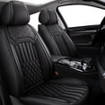 thumbnail image 1 of DIKSOAKR Car Seat Covers for Nissan Murano 2011-2025: 2 Front Seat Beathable Leather Car Seat Protectors - Black, 1 of 5