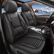 AOMSAZTO Car Seat Covers for Toyota Camry 2012-2024 2025 Full Set Faux Leather Seat Covers Breathble Waterproof (2 Row 5 Seat, Black)