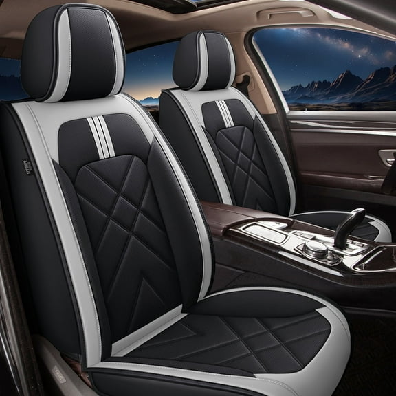 DIKSOAKR Car Seat Covers for Toyota Venza 2009-2021: 5 Seats Full Set Beathable Leather Automotive Seat Protectors - Gray