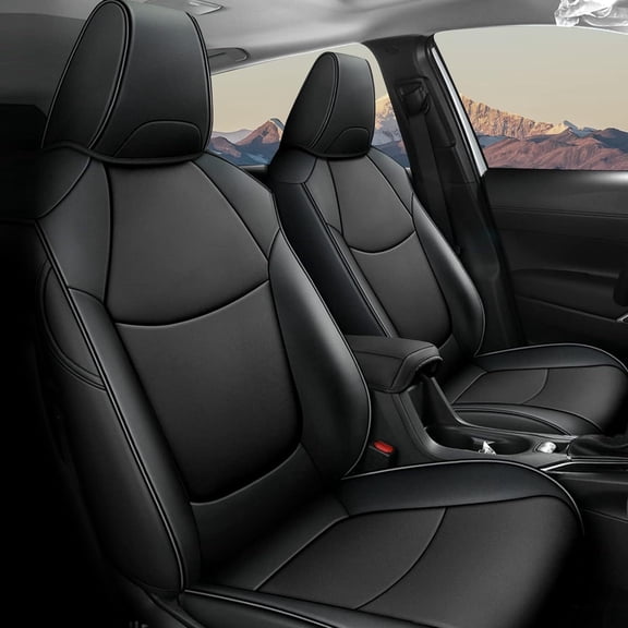 AOMSAZTO Custom Fit Seat Covers for Toyota Corolla 2020 2021 2022(L,LE) Leather Car Seat Cover Full Set Corolla Car Seat Protector Black