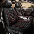 thumbnail image 1 of AOMSAZTO Fit Ford Ranger 2007-2024 Car seat Cover 5-seat Faux Leather Full Set Compatible Airbag (Black&Red), 1 of 7