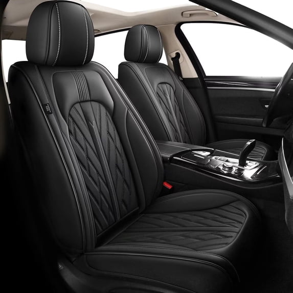 AOMSAZTO Fit GMC Terrain 2010-2024 Black Car seat Cover 5-seat Faux Leather Full Set Compatible Airbag