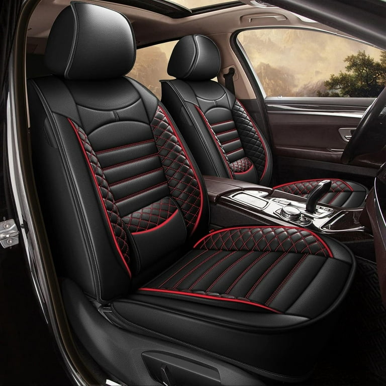 Aomsazto Fit Hyundai Elantra Touring 2009 2012 Car Seat Covers Full Set 5 Seats Faux Leather Cushion Protector Black Size One Red