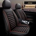 thumbnail image 1 of AOMSAZTO Fit Jeep Cherokee 2014-2021 Black & Red Car seat Cover 5-seat Faux Leather Full Set Compatible Airbag, 1 of 7