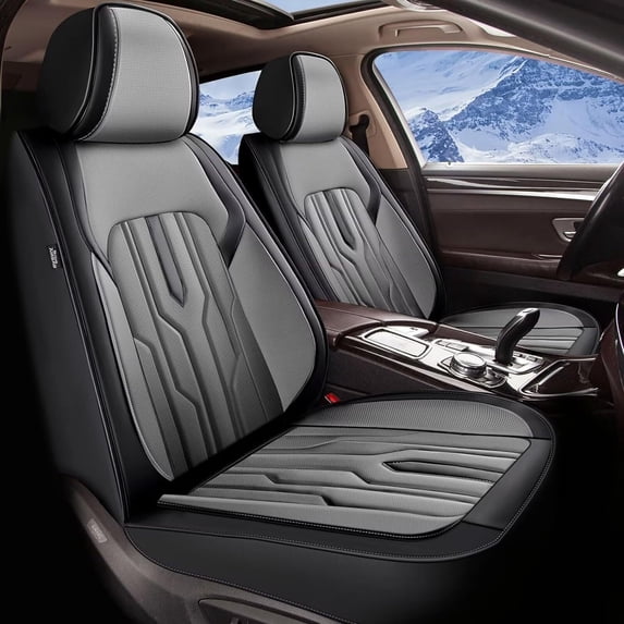 DIKSOAKR Fit Jeep Wagoneer 2022-2024 Black Car Seat Covers Full Set 5 Seats Faux Leather Cushion Protector