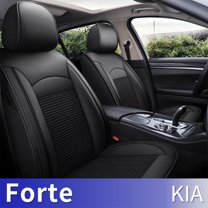 AOMSAZTO Fit Kia Forte2010-2021 Black Car seat Cover 5-seat Ice Silk Faux Leather Full Set Summer Breathable