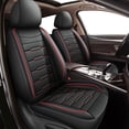 thumbnail image 1 of DIKSOAKR Fit Toyota Camry 2002-2024 Faux Leather Car Seat Cover 5-seat Full Set,Compatible Airbag Fit For Split Seat Headrest （Back&Red）, 1 of 5