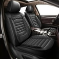 thumbnail image 1 of AOMSAZTO Fit Volkswagen/VW Atlas Cross Sport 2020-2024 Car Seat Cover 5-seat Faux Leather Full Set Compatible Airbag (Black&Gray), 1 of 5