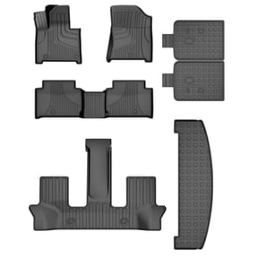 AOMSAZTO Floor Mats & Cargo Liner & Backrest Mat Fit for 2024-2026 Hyundai Santa fe 7/8 Seat Gasoline : All Weather TPE Trunk Mat Back Seat Cover Protector - Car Mat Set for 2025 Santa fe Accessories