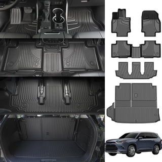 IKABEVEM Floor Mats and Cargo Mat Compatible with 2020-2026 Toyota Highlander (7 Seats Only): All Weather Protection Car Floor Mats - 3 Rows Full Set Rubber Highlander Toyota Floor Mats