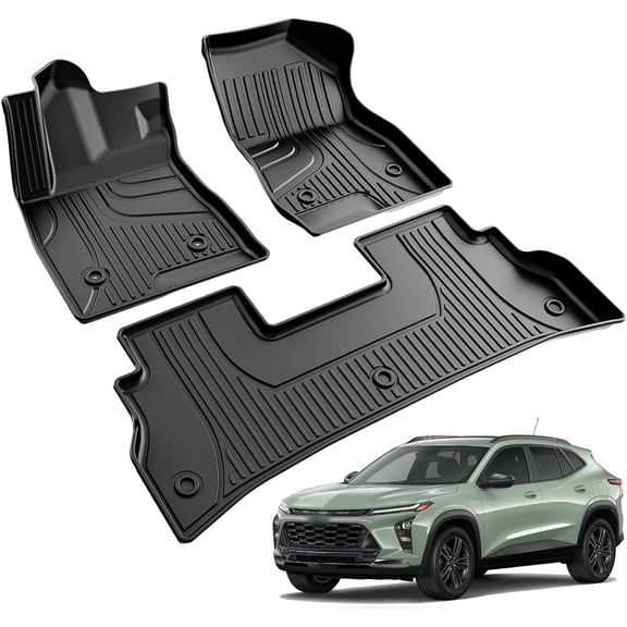 AOMSAZTO Floor Mats Fit for Chevrolet Trax 2024-2025 2026 -All Weather TPE Rubber Automotive Floor Mats - 1st & 2nd Row Car Floor Liners for Chevy Trax,Anti Skid Car Mats -Black