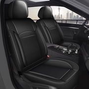 DIKSOAKR Car Seat Covers for Chevrolet Chevy Impala 2009-2020 Breathable Waterproof Leather Seat Covers Car Seat Protector Compatible Airbag Black,Front Set 2 Seats