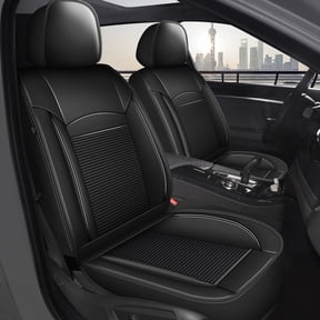 DIKSOAKR Car Seat Cover for Hyundai Elantra 2017-2025 2026 Cooling Leather Waterproof Seat Covers Car Seat Protector Compatible Airbag Black,Front Set( 2 Seats)