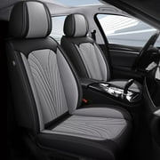 AOMSAZTO Front Car Seat Covers Fit for Hyundai Tucson 2010-2024 2025 Seat Covers Faux Leather Breathable and Waterproof Automotive Seat Covers Protector (2 PCS Front Seats, Black&Grey)