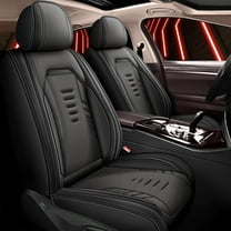 DIKSOAKR Front Seat Covers for Cadillac SRX 2010-2016, Breathable Perforated Faux Leather Car Seat Cover Interior Automotive Accessories (Black)