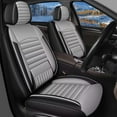 thumbnail image 1 of DIKSOAKR Full Set Car Seat Cover Fit for Toyota Avalon 2001-2025: Faux Leather Seat Cushion with Lumbar Support Waterproof Seat Protector Compatible Airbag (Black&Gray)-2 Rows 5 Seats, 1 of 7