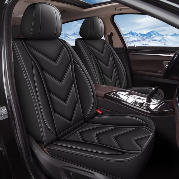 DIKSOAKR Full Set Car Seat Covers Fit for Subaru Outback 2007-2025 | Faux Leather, Waterproof, Automotive Seat Cover with Airbag Compatibility (5 Seat, Black Line)