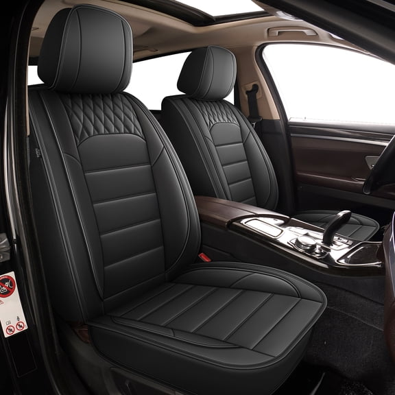 DIKSOAKR Car Seat Cover Fit for Volkswagen Jetta 2007-2024 2025 Premium Leather Seat Protectors with Lumbar Support,Waterproof Auto Cushions Black,Full Set(2 Row 5 Seats)