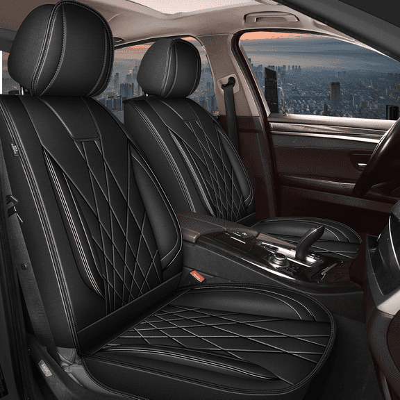 DIKSOAKR Full Set Car Seat Covers Fit fo Audi Q3 2015-2025 Faux Leather Seat Cover Cushion Protector Waterproof 2 Rows 5 Seats Seat(BLACK)