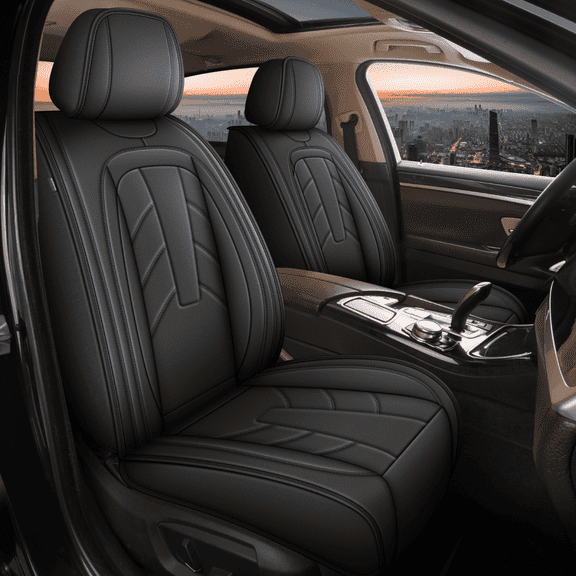 DIKSOAKR Full Set Car Seat Covers Fit fo Chevrolet Chevy Blazer 2019-2025 Faux Leather Seat Cover 2 Rows 5 Seats Seat Cushion Waterproof Protector (BLACK)