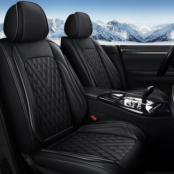 DIKSOAKR Full Set Car Seat Covers Fit for Toyota Camry 2012-2024 Faux Leather Waterproof Seat Cushion 2 Rows 5 Seats (Black Line)