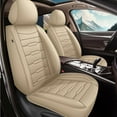 thumbnail image 1 of DIKSOAKR Leather Car Seat Cover Fit for Hyundai Sonata 2004-2025 Faux Leather Car Seat Protector Vehicle Cushion Covers Compatible Airbag Waterproof Front 2 Seats Beige, 1 of 7