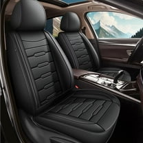 DIKSOAKR Leather Car Seat Cover Fit for Volvo XC60 2010-2017 Faux Leather Car Seat Protector Vehicle Cushion Covers Compatible Airbag Waterproof Full Set 5 Seats Black