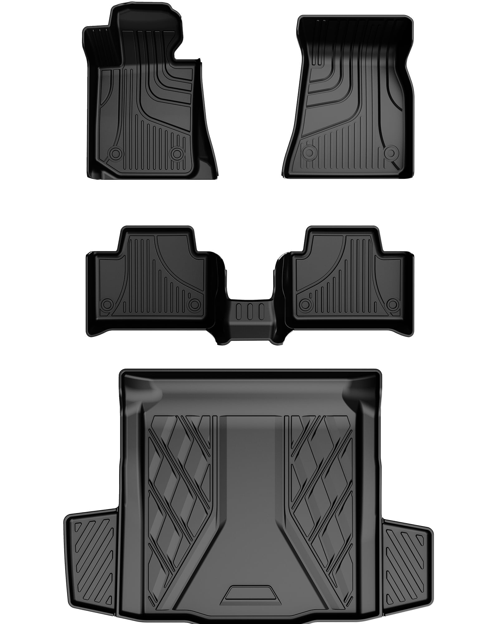 AOMSAZTO Floor Mats & Cargo Mats Fit for BMW 3 Series 2019-2026 - 1st & 2nd Row All Weather Protection Automotive Floor Liners &Trunk Mat ,Car Mats,Black