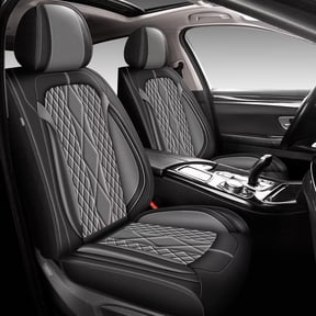 DIKSOAKR Seat Covers for Cadillac STS 2005-2011 Full Set 5 Seats, Waterproof Faux Leather Seat Cover Ergonomic Seat Covers Airbag Compatible Automotive Accessories(Black&Grey)