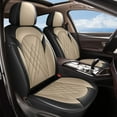 thumbnail image 1 of DIKSOAKR Seat Covers for Chevrolet Sonic 2012-2020 Front Set Faux Leather Seat Cover Waterproof Scratch Resistant Seat Protector Airbag Compatible (Black&Beige), 1 of 7