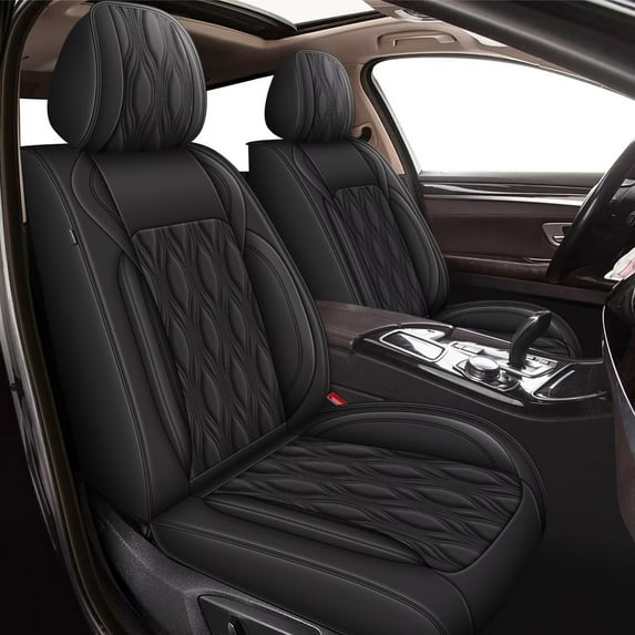 AOMSAZTO Seat Covers Fit for Nissan Murano 2011-2024 2025 Car Seat Covers Full Set 5 Seats Faux Leather Waterproof Seat Cushion Protector Compatible Airbag ( 5 Seats, Black)