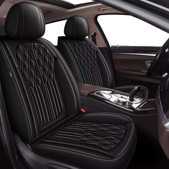 DIKSOAKR Seat Covers Fit for Toyota Camry 2012-2024 2025 Full Set Leather Seat Covers Breathable Waterproof Vehicle Seat Cushion (2 Row 5 Seat, Black)