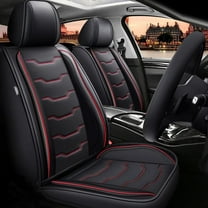 AOMSAZTO Seat Covers Fit for Mazda 3 2010-2019 Car Seat Covers Full Set 5 Seats Faux Leather Car Seat Cushion Protector (Black & Red)