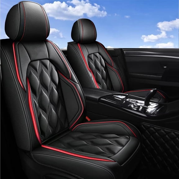 DIKSOAKR Seat Covers Fit for Toyota Venza 2009-2020 Car Seat Covers 2 Front Seats Waterproof Leather Automotive Seat Cushion Protector Black