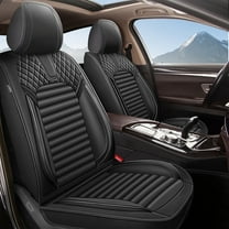 DIKSOAKR Seat Covers Full Set Fit For Ford Edge 2007-2024 Breathable and Waterproof Car Seat Covers 5 Seats Leather Front and Rear Seat Covers（Black）