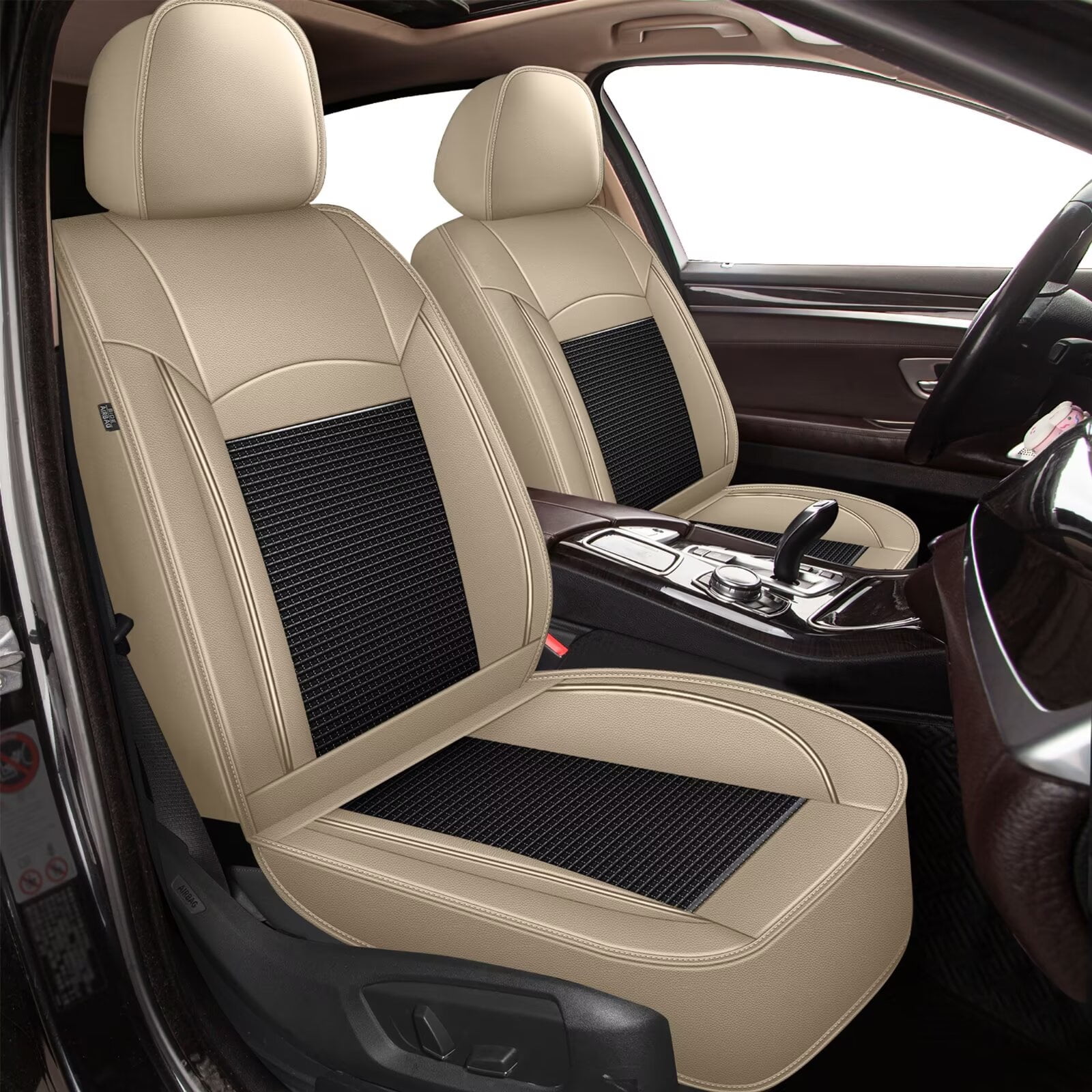 Car Seat Cover Fit For Hyundai Tucson 2010-2025 Waterproof Faux Leather Seat Protector Vehicle Cushion Covers Compatible Airbag Full Set 5 Seats Black