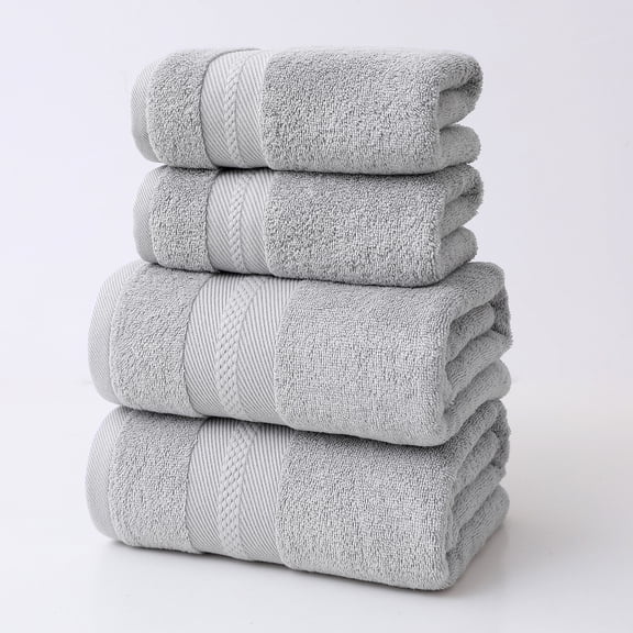 AOMXGD 4 Pcs Bath Towels Set For Bathroom Thick Soft Absorbent Towel Set Of 4 Household Wash Face Gift Towel