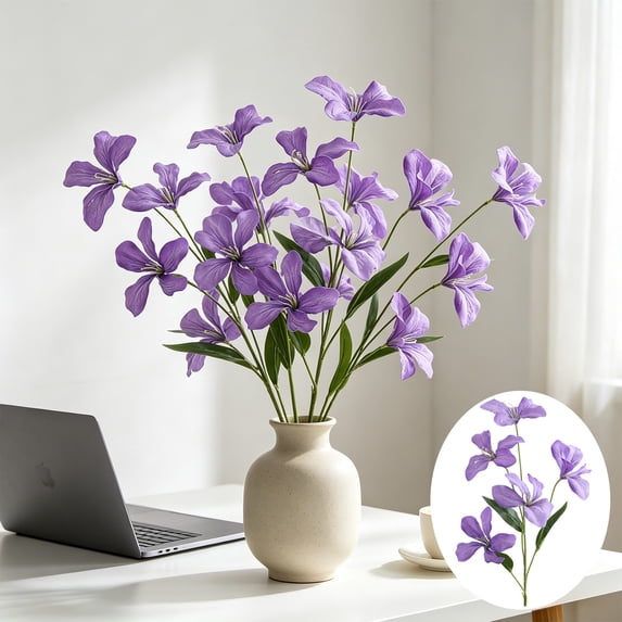 AOMXGD 5 Colors Oil Painting Style Artificial Flame Orchid Silk Flowers Faux Floral Stems For Wedding Arch Home Vase Decor Window Display Bouquet DIY