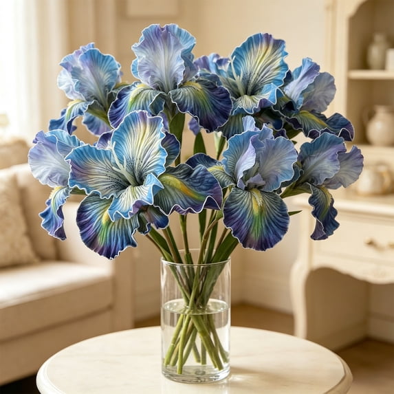 AOMXGD Artificial Bearded Flower With Natural Oil Painting Style Colors EVA Touch Fake Flowers For Home Living Room Bedroom And Wedding Decoration