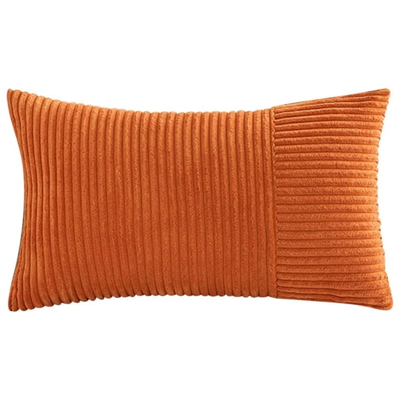 AOMXGD Corduroy Splicing Pillowcase With Modern Style, Living Room Sofa Cushion Border Solid Color Waist Pillow Cushion, 12x12in, Washable Bedding basics, Available in multiple colors