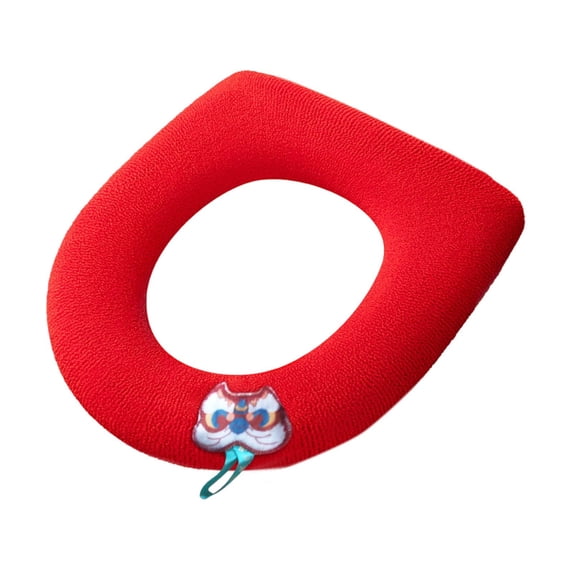AOMXGD Cute Embroidered Toilet Seat Cover, Soft Thickened Washable Toilet Cushion For All Seasins, Universal Fit for Round & Elongated Toilets
